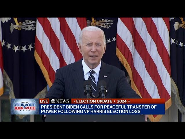 ⁣FULL SPEECH: Joe Biden addresses nation after President-elect Trump's victory