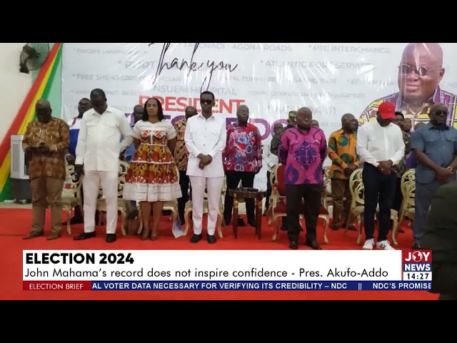 ⁣Election 2024: John Mahama's record does not inspire confidence - Pres. Akufo-Addo. #ElectionHQ