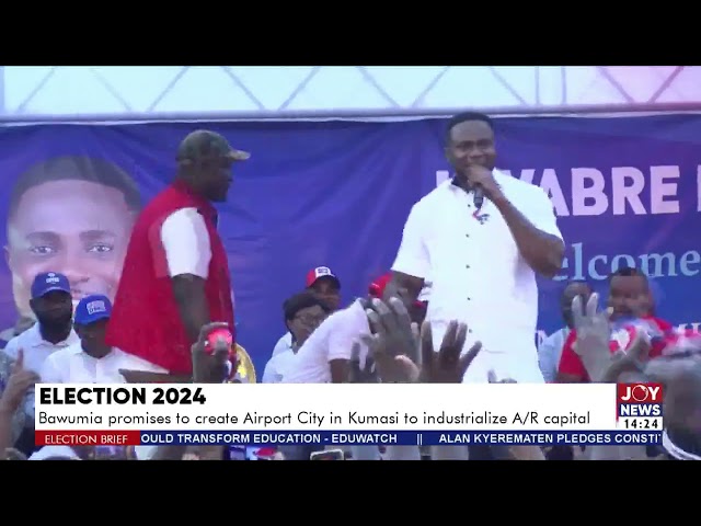 ⁣Election 2024: Bawumia promises to create Airport City in Kumasi to industrialize A/R capital.