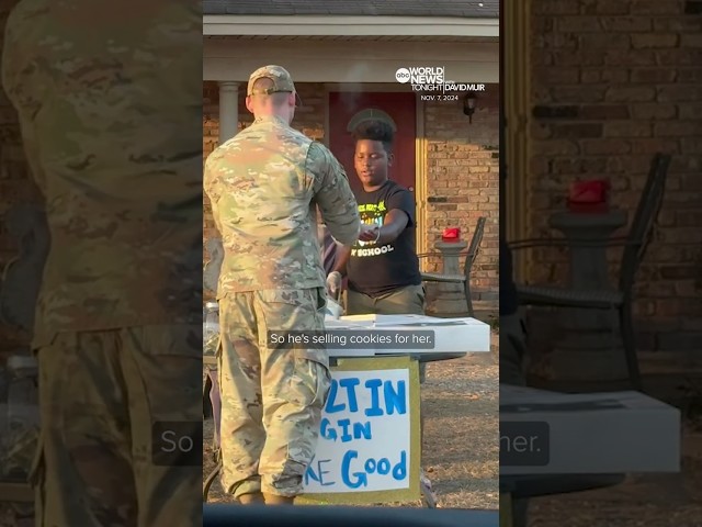 ⁣Air Force sergeant helps young boy selling cookies raise over $14,000