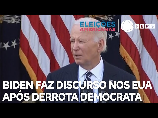 ⁣Presidente Joe Biden discursa nos Estados Unidos após derrota democrata