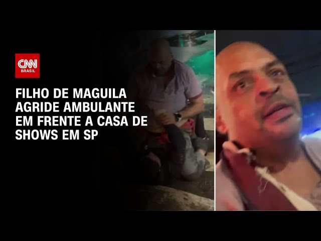 ⁣Filho de Maguila agride ambulante em frente a casa de shows em SP | CNN 360º