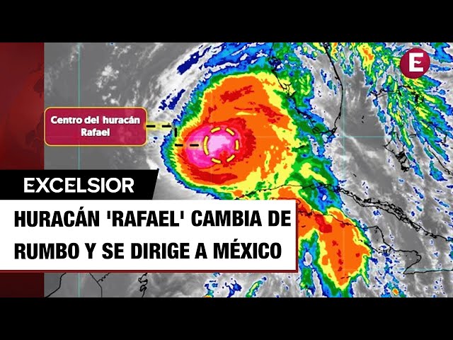 ⁣Huracán 'Rafael' cambia trayectoria hacia México; generará lluvias en 3 estados