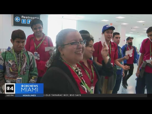 ⁣Students learn about airport operations at MIA