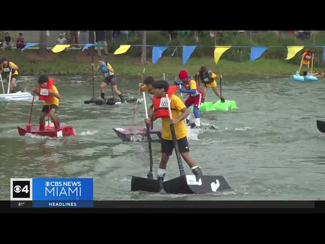 ⁣FIU's Walk on Water competition showcases students who use science to stride across pond