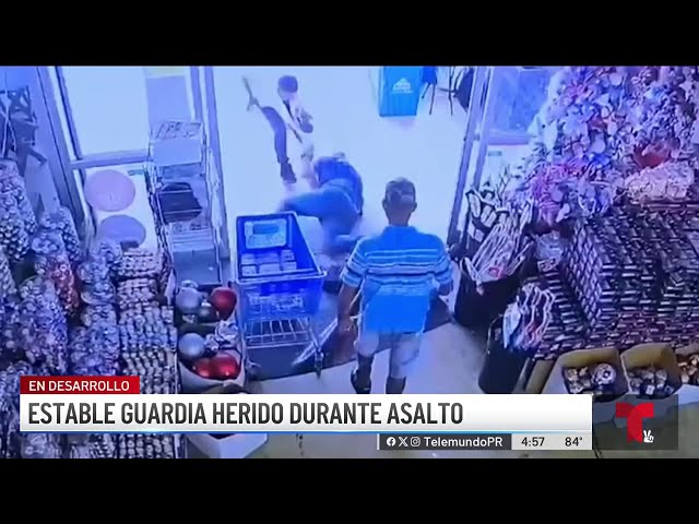 ⁣Impactante video: le disparan a guardia de seguridad en tienda de Hatillo