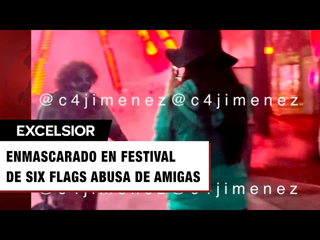 ⁣Enmascarado en Festival del Terror de Six Flags abusa de amigas