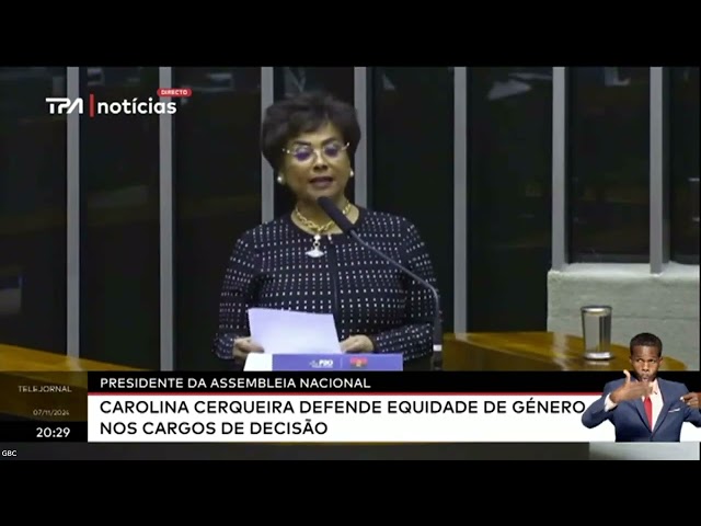 ⁣Presidente da Assembleia Nacional Carolina Cerqueira defende equidade de género nos cargos de decisã