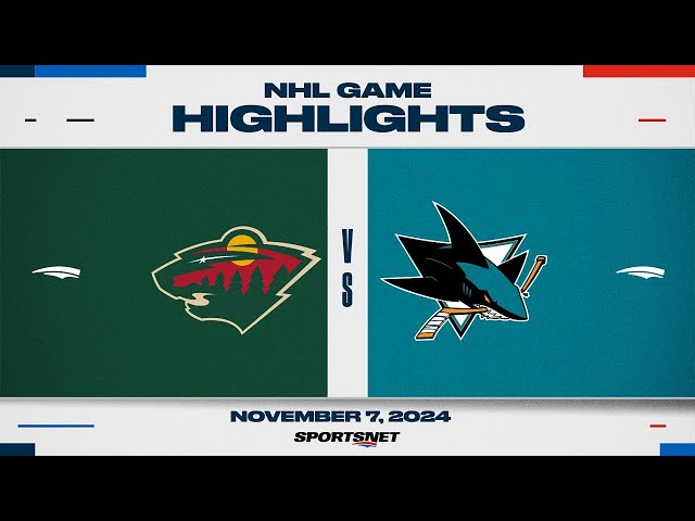 ⁣NHL Highlights | Wild vs. Sharks - November 7, 2024