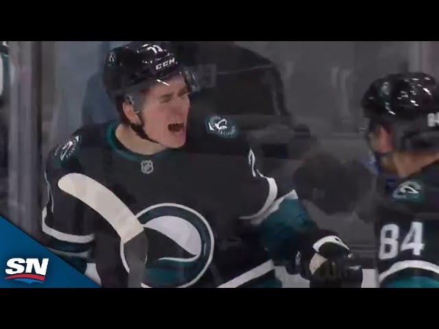 ⁣Sharks' Macklin Celebrini Flips In Backhand Feed From Mikael Granlund For Second Career NHL Goa