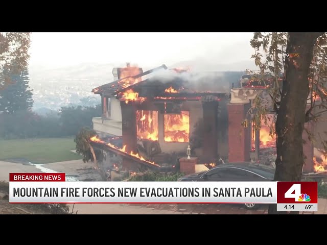 ⁣Santa Paula residents urged to evacuate amid Mountain Fire