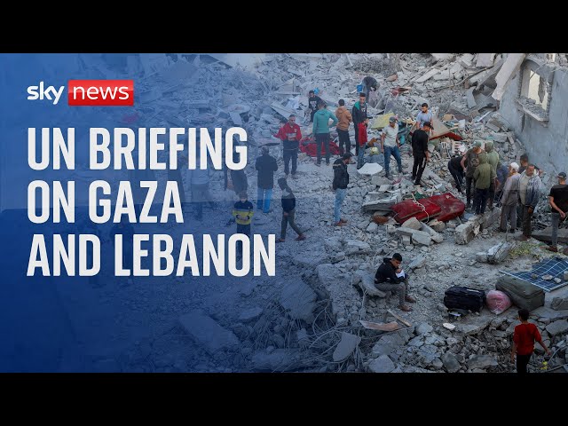 ⁣Watch live: UN briefing on Gaza and Lebanon