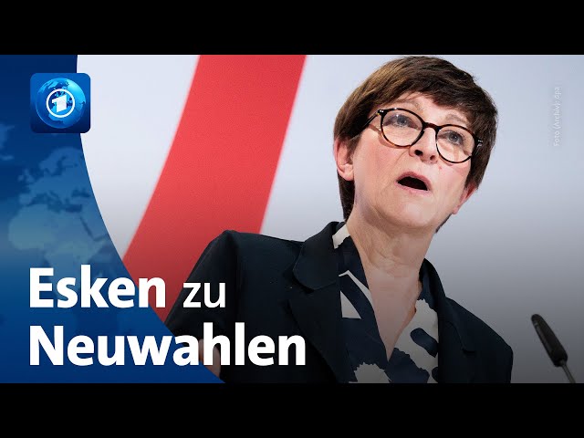 ⁣Neuwahlen nach Ampel-Aus: Esken bekräftigt Scholz als Kanzlerkandidaten