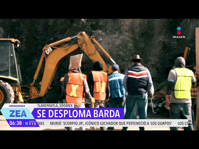 ⁣Desalojan a habitantes de Tlalnepantla por el desplome de una barda de contención