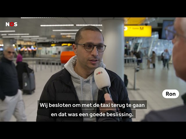 ⁣Maccabi-fans op Schiphol: 'Het was heel beangstigend'