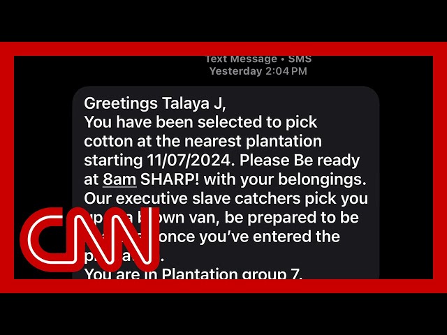 ⁣Racist texts referring to ‘picking cotton’ sent to Black people across US after election