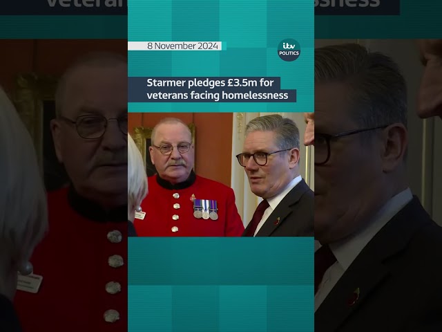 ⁣Starmer pledges £3.5m for veterans facing homelessness #itvnews #shorts