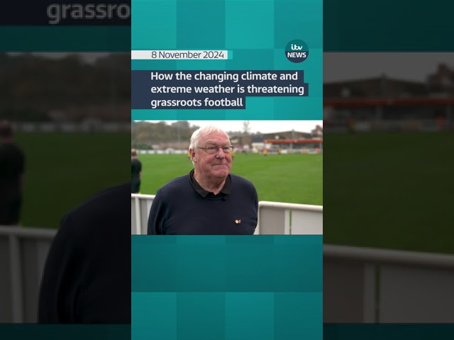 ⁣How the changing climate and extreme weather is threatening grassroots football #itvnews #shorts