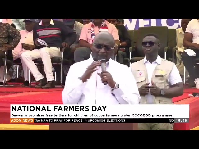 ⁣Bawumia promises free tertiary for children of cocoa farmers under COCOBOD programme -   (08-11-24)