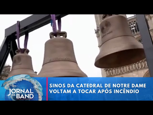 ⁣Sinos da Catedral de Notre Dame tocam pela primeira vez desde incêndio | Jornal da Band