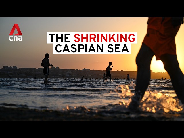 ⁣The shrinking Caspian Sea