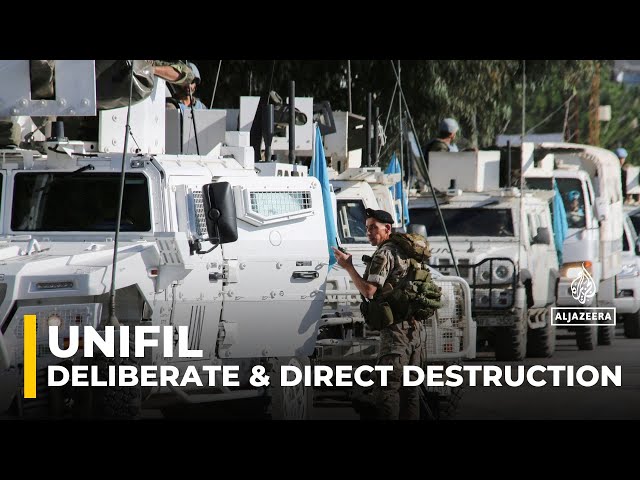 ⁣UNIFIL: The deliberate and direct destruction of un property is a violation of international law