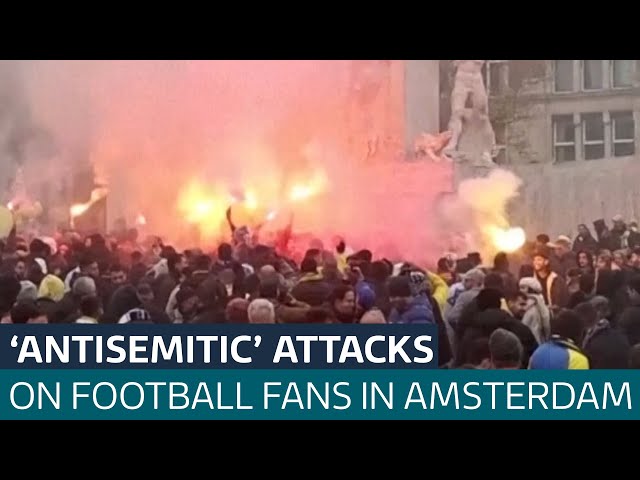 ⁣Multiple arrests made after 'antisemitic' attacks on Israeli football fans in Amsterdam | 