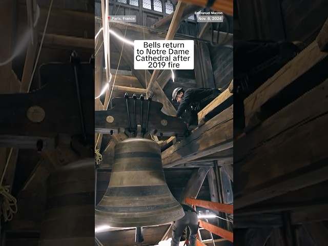 ⁣Bells return to Notre Dame Cathedral after 2019 fire