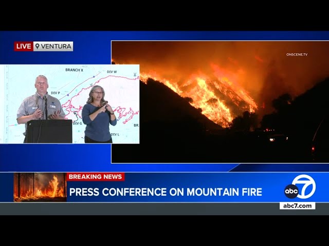 ⁣Authorities provide update on Mountain Fire in Ventura County