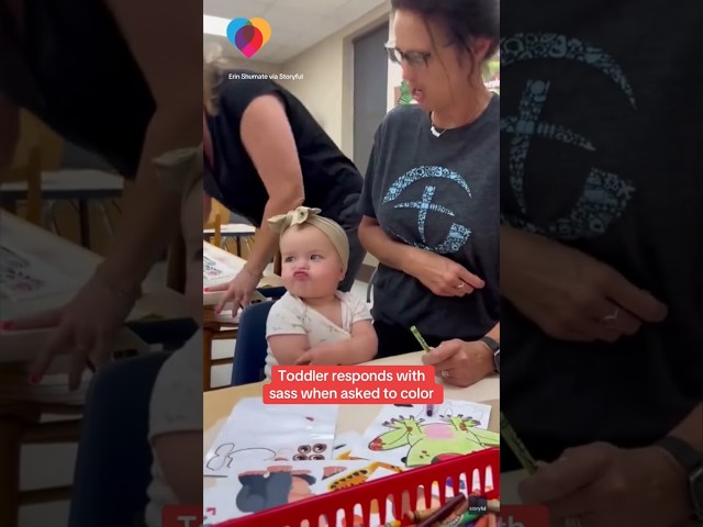 ⁣Toddler has sassy response when asked to color #shorts