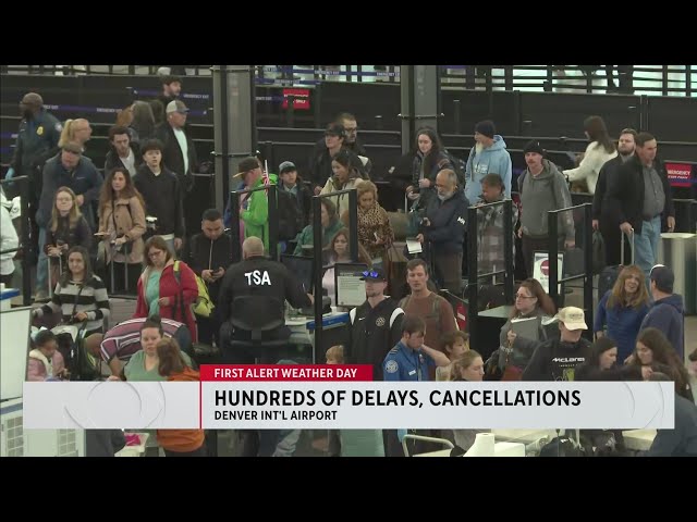 ⁣Snowstorm cancels, delays flights at Denver International Airport