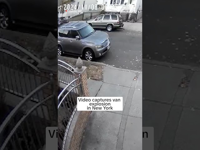 ⁣Video captures van explosion in New York