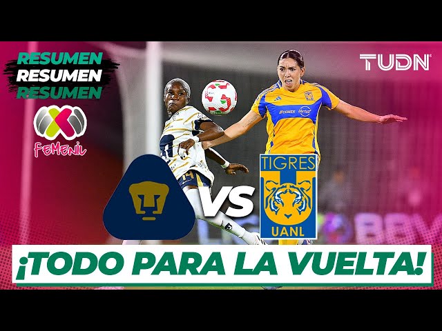 ⁣Resumen y goles | Pumas vs Tigres | Liga Mx Femenil AP2024-4tos | TUDN