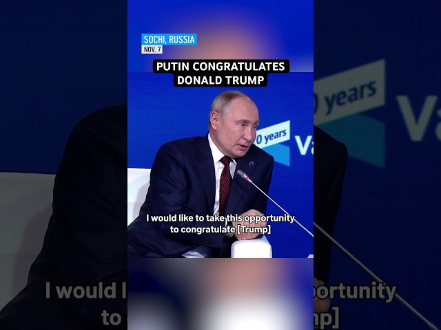 ⁣Vladimir Putin CONGRATULATES Donald Trump on election victory