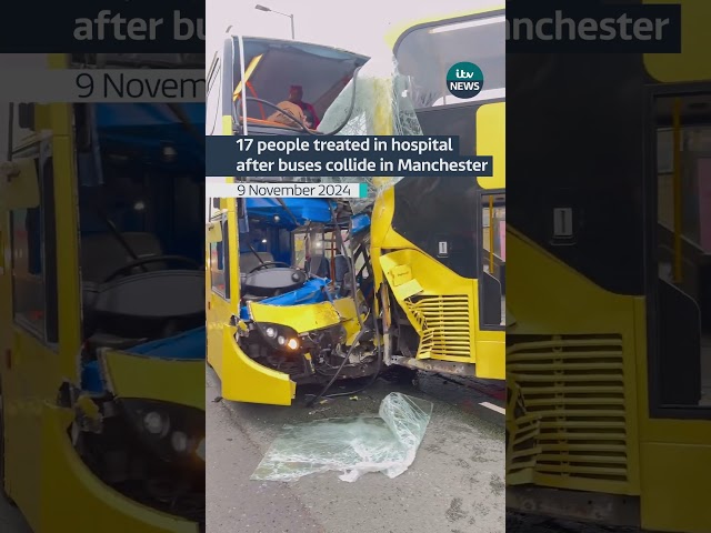 ⁣No one suffered serious injuries, but 17 were taken to hospitals across Manchester #itvnews