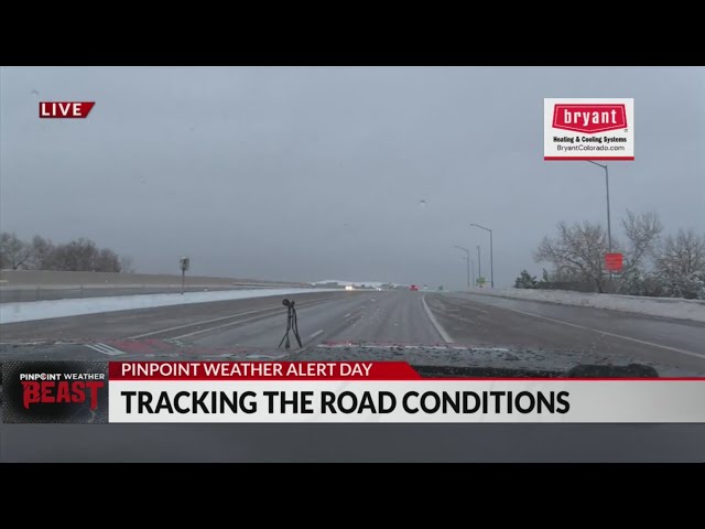 ⁣Roads looking wet, slushy early Saturday morning