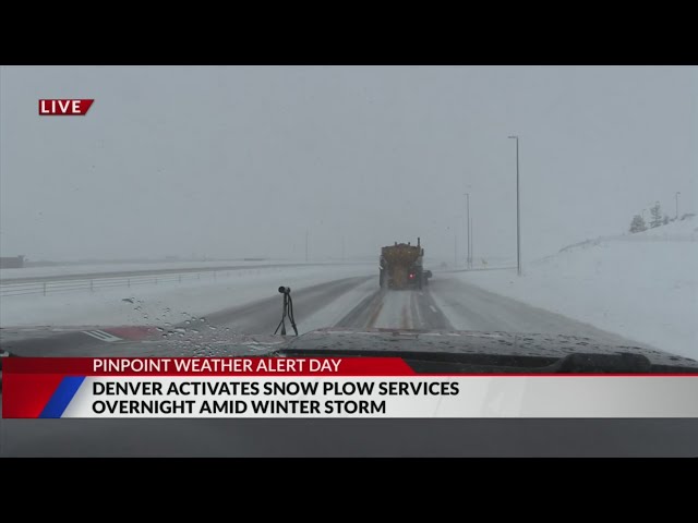 ⁣Denver snow plows clearing roads despite smaller than expected snow totals