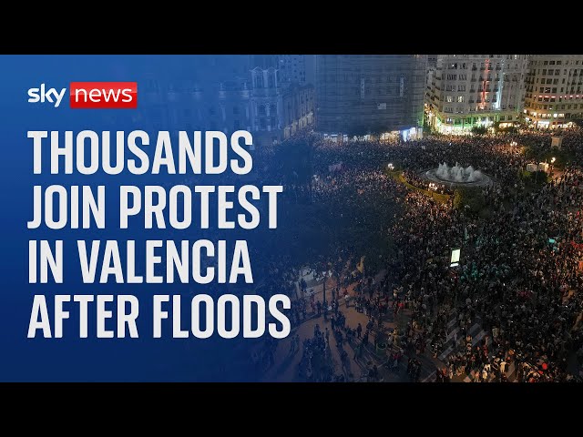 ⁣Watch live: Protesters hold demonstration in Valencia after deadly floods killed over 200