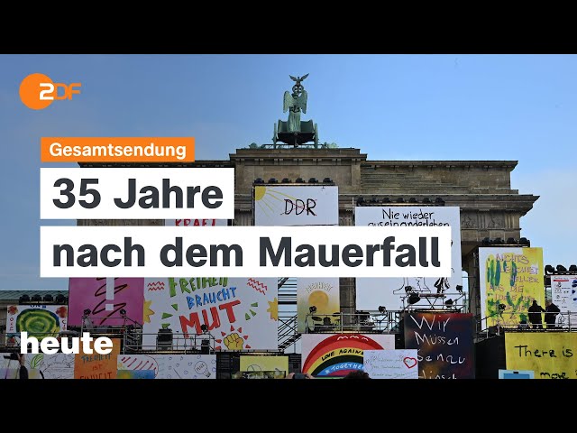 ⁣heute 19:00 Uhr vom 09.11.2024 35 Jahre Mauerfall, Neuwahlen, Aufräumarbeiten nach Flut in Spanien