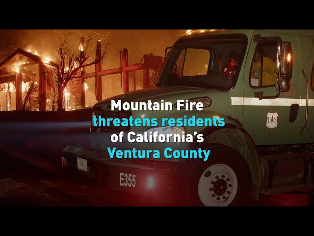 ⁣Mountain fire threatens residents of California's Ventura County