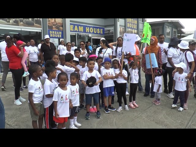 ⁣St  Peter’s Private Primary School Students Walk Against Violence