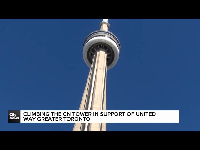 ⁣Climbing the CN Tower in support of United Way Greater Toronto