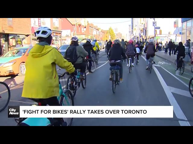 ⁣'Fight for Bikes' rally takes over Toronto