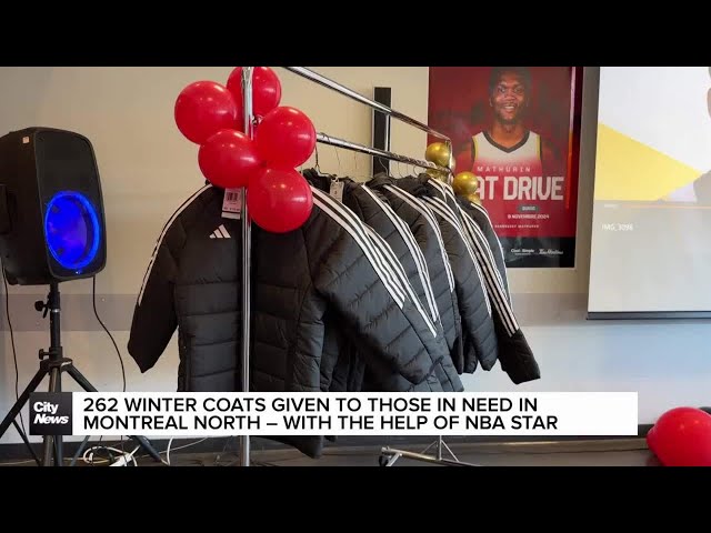 ⁣NBA star and family donate 262 winter coats in Montreal North