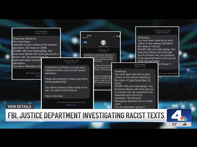 ⁣FBI, Jusice Department investigating racist texts