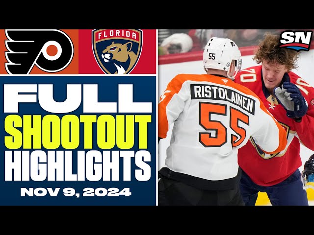 ⁣Philadelphia Flyers at Florida Panthers | FULL Shootout Highlights - November 9, 2024