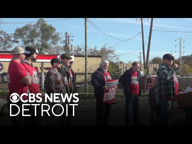 ⁣Teamsters continue to strike at Marathon refinery in Detroit