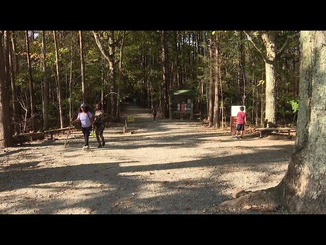 ⁣Hikers enjoy Crowder's Mountain after weeks-long Hurricane Helene closures