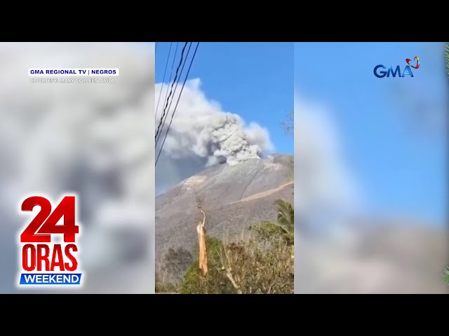 ⁣Bulkang Kanlaon, muling nagbuga ng makapal na usok at abo; nananatili sa alert... | 24 Oras Weekend