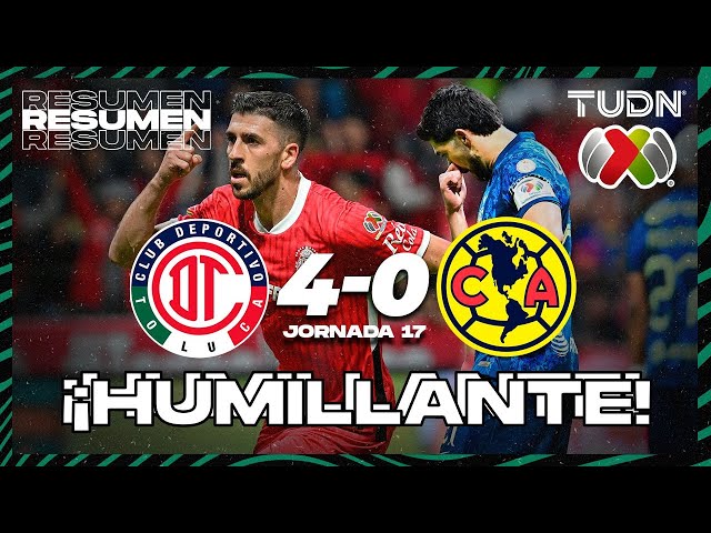 ⁣Resumen y goles | Toluca 4-0 América | Liga Mx -AP2024 - J17 | TUDN